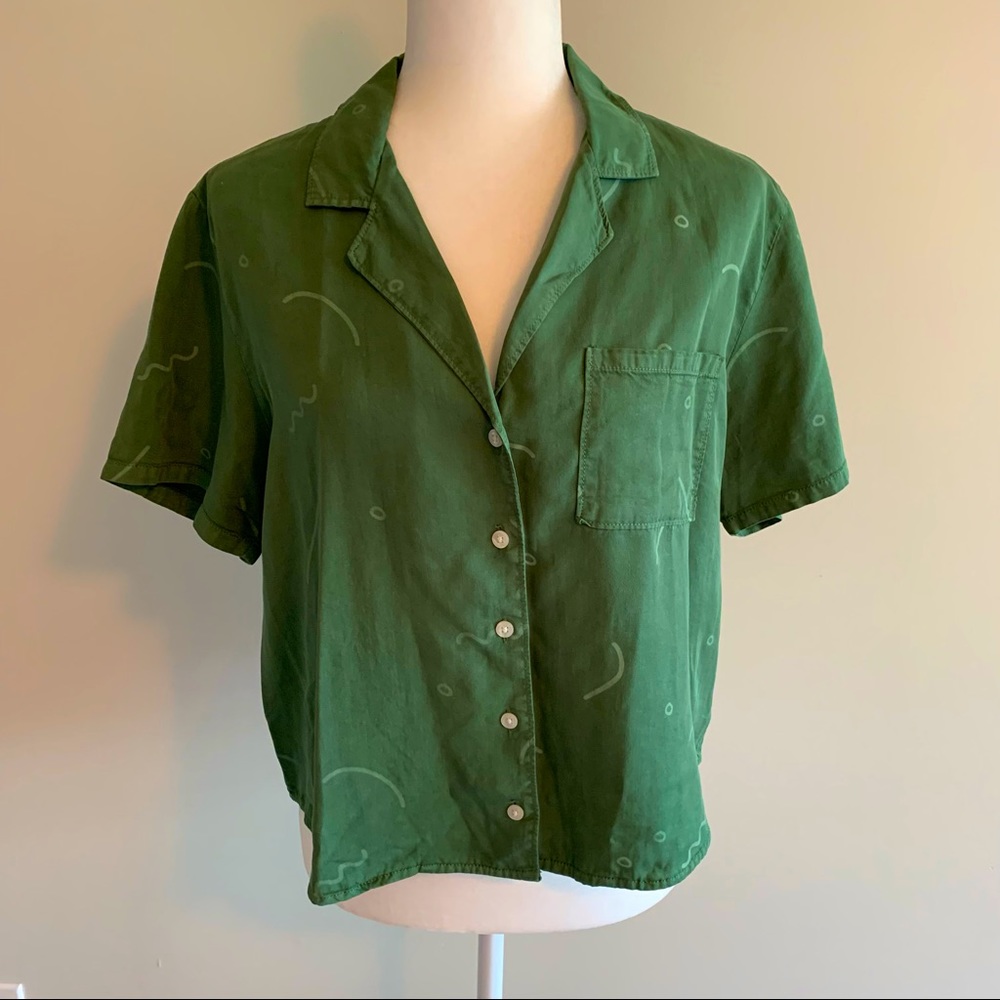 Marine Layer Lyocell short sleeve button up blouse